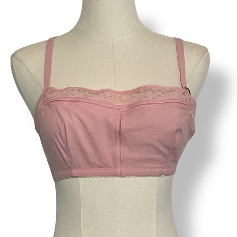 Icone Bra 38 B Pink Bralette Light Support Rachel Blush Pink Lace Cute NWT‎